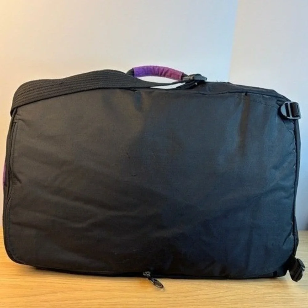 Spalding‎ Duffel Bag Vintage 90s Geometric Abstract Black Pink Purple Travel Bag